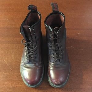 Dr. Martens dark red dragon boots